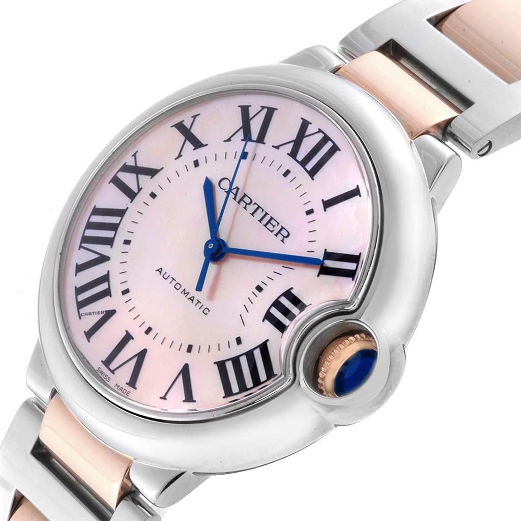 Cartier Ballon Bleu 36 Midsize Steel Rose Gold MOP Ladies Watch W6920070 2