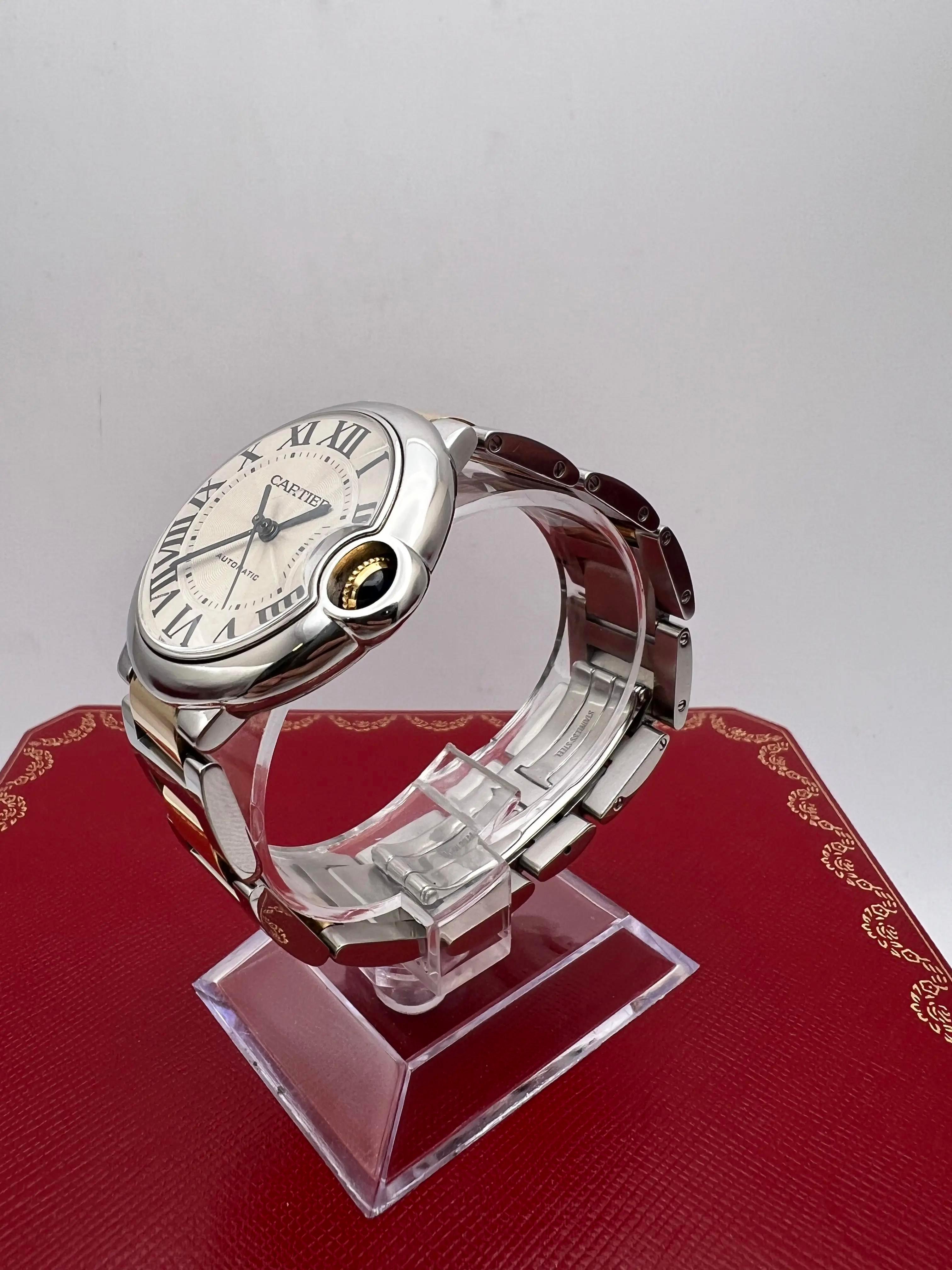 Cartier Ballon Bleu 36mm 18K Oro Amarillo Acero Plata Esfera Caja Papeles W6920047 en venta 1