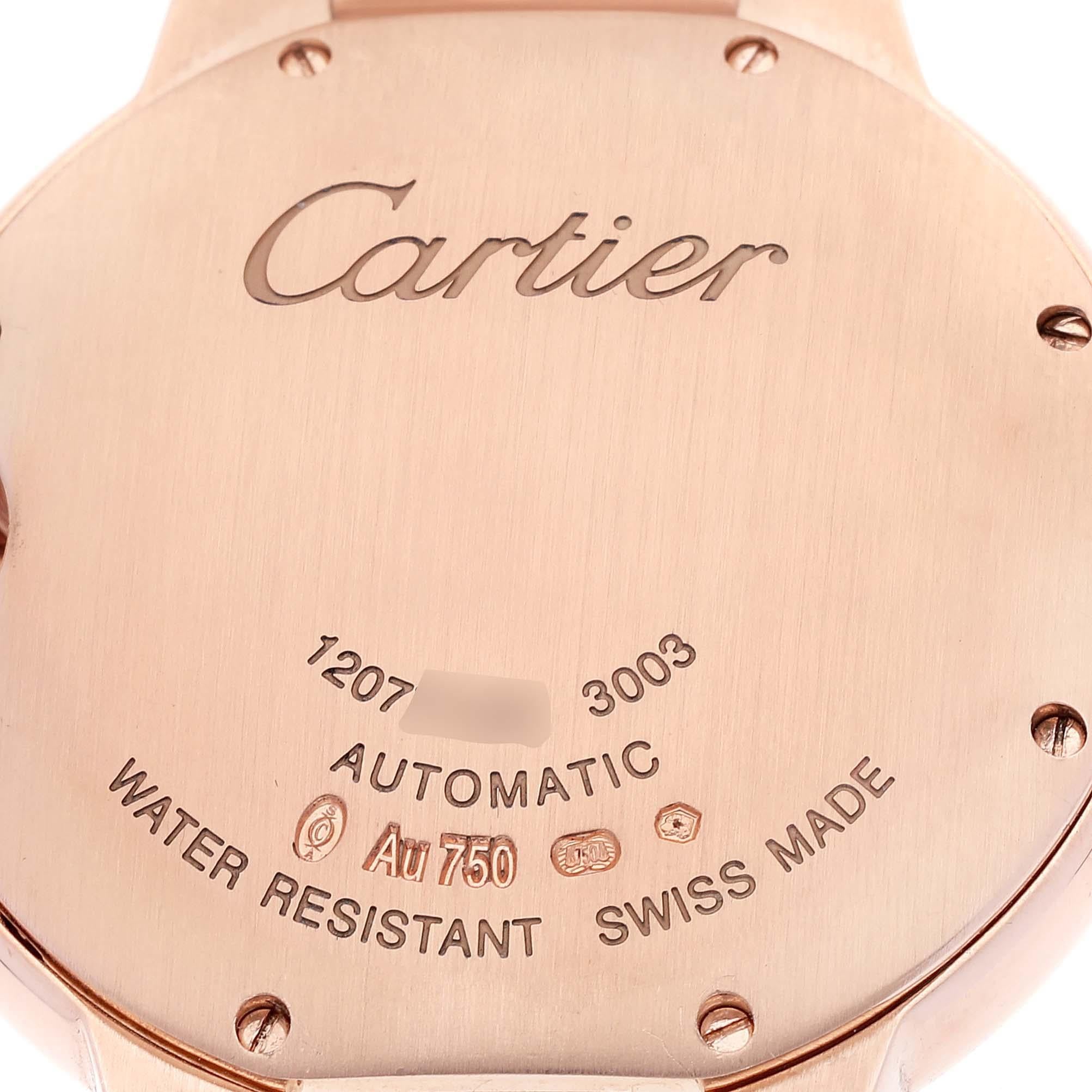 Cartier Ballon Bleu 36mm Automatic Rose Gold Diamond Mens Watch WE9005Z3 1