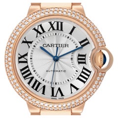 Reloj Cartier Ballon Bleu 36mm Automático Oro Rosa Diamante Hombre WE9005Z3