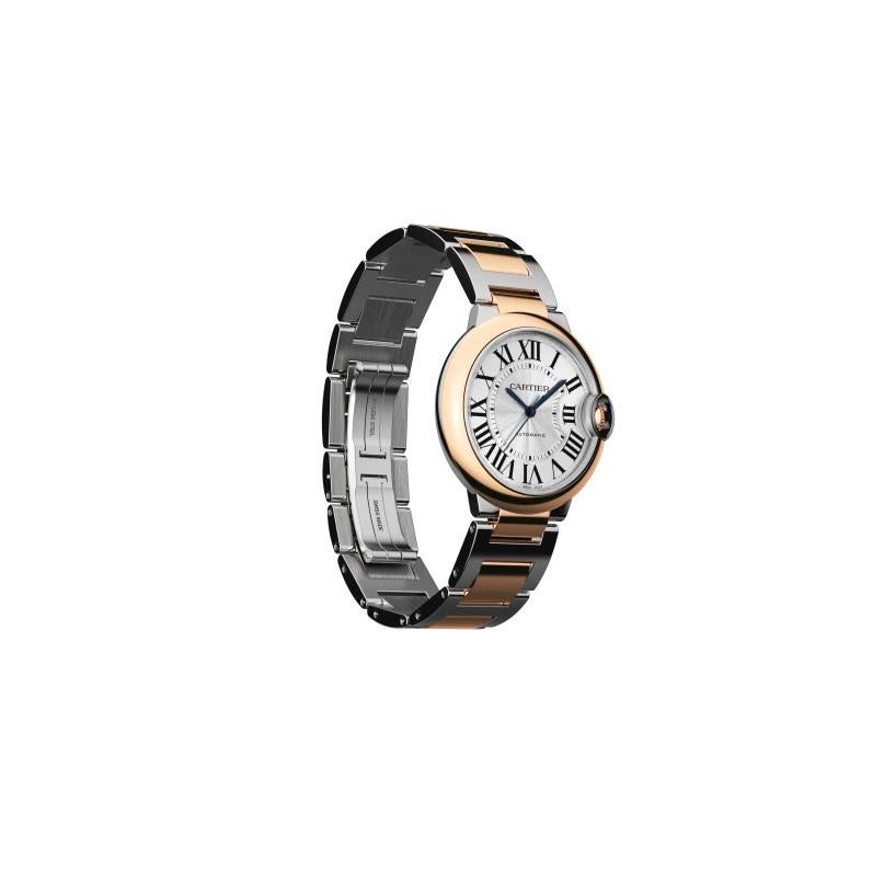 Women's or Men's Cartier Ballon Bleu Automatic Steel and Rose Gold Ladies Watch W2BB0003