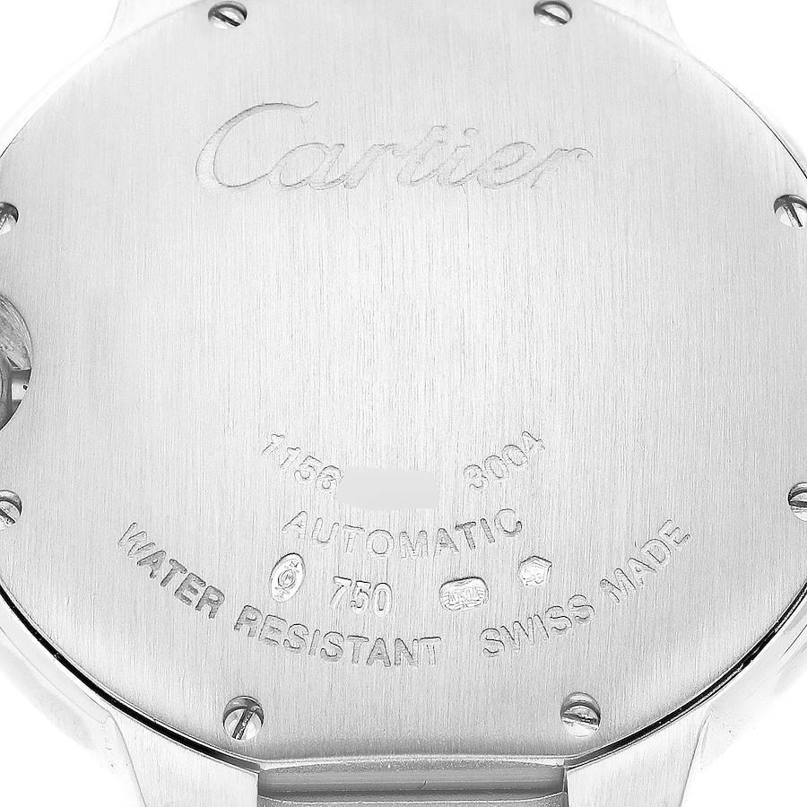 Cartier Ballon Bleu Automatic White Gold Diamond Watch WE9006Z3 Box Card In Excellent Condition In Atlanta, GA
