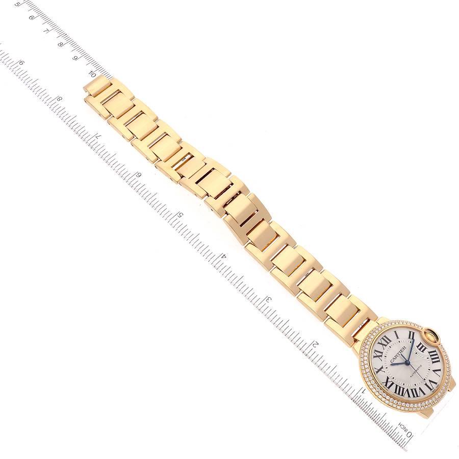 Cartier Ballon Bleu 36mm Automatic Yellow Gold Diamond Watch WE9004Z3 Box Papers 4