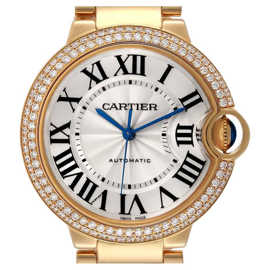 Cartier Ballon Bleu 36mm Automatic Yellow Gold Diamond Watch WE9004Z3 Box Papers