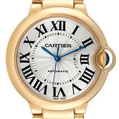 Cartier Ballon Bleu Automatic Yellow Gold Mens Watch W69003Z2 Box Card