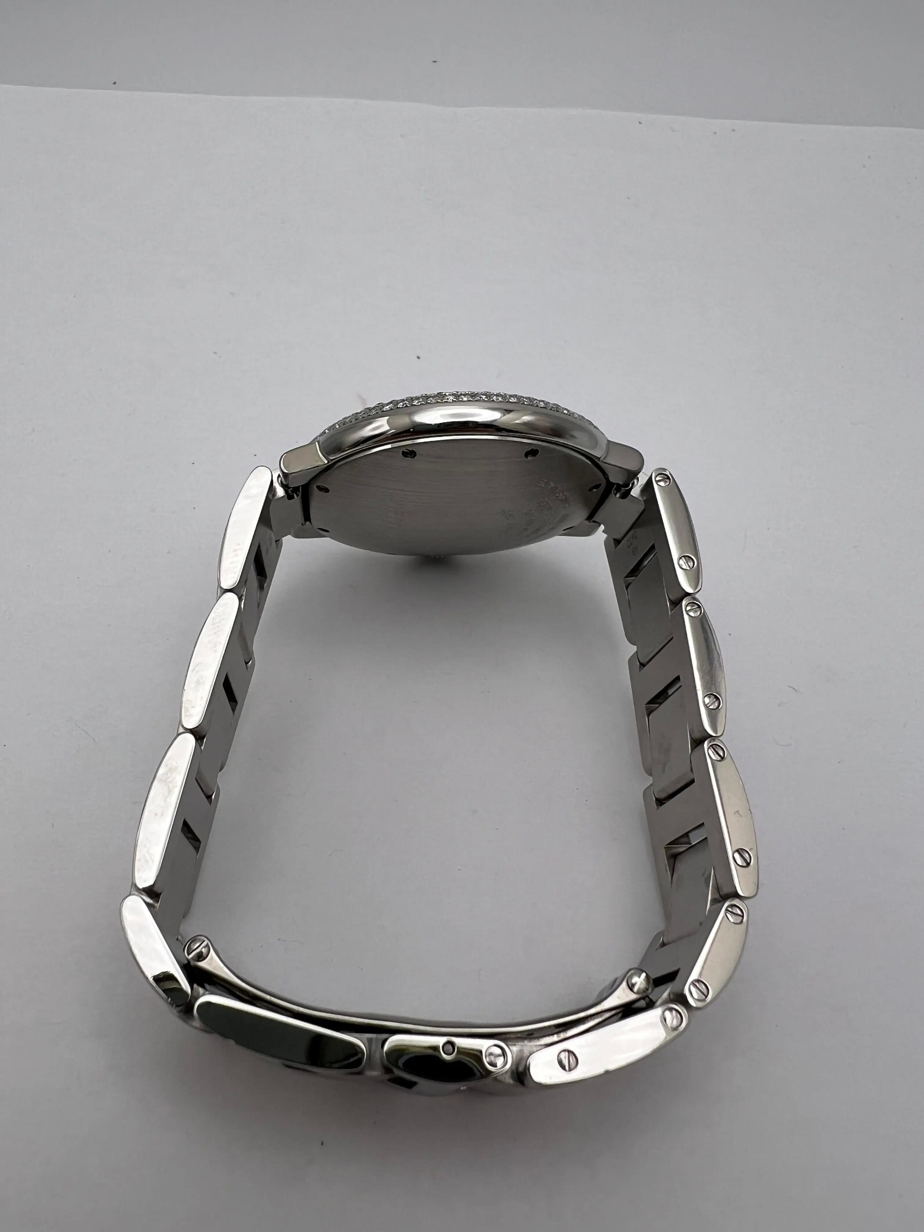 Cartier Ballon Bleu 36mm Lunette diamantée personnalisée et cadran entièrement pavé W6920046 en vente 9