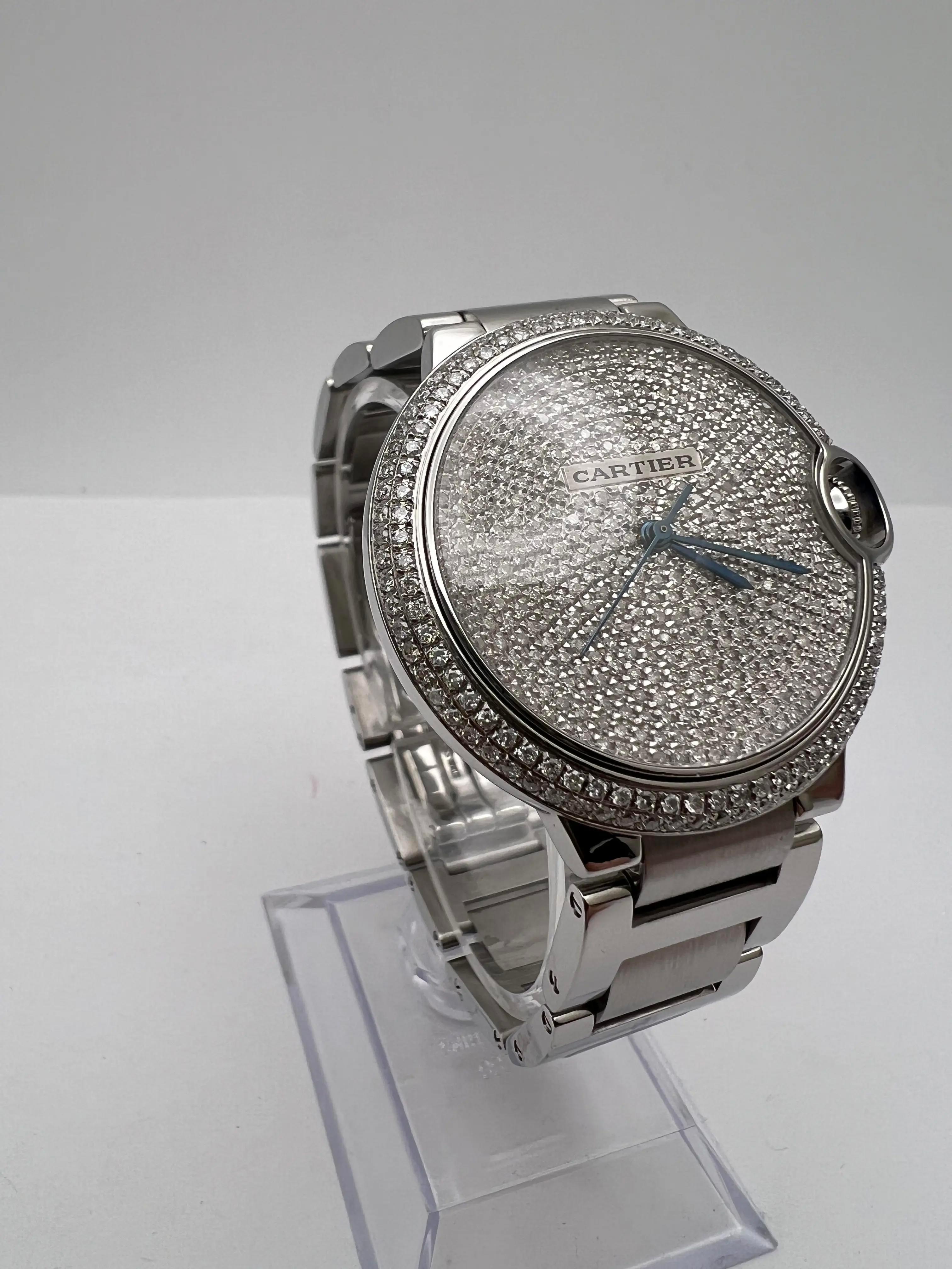 da uomo o donna Cartier Ballon Bleu 36 mm lunetta personalizzata con diamanti e quadrante con pavé W6920046 in vendita