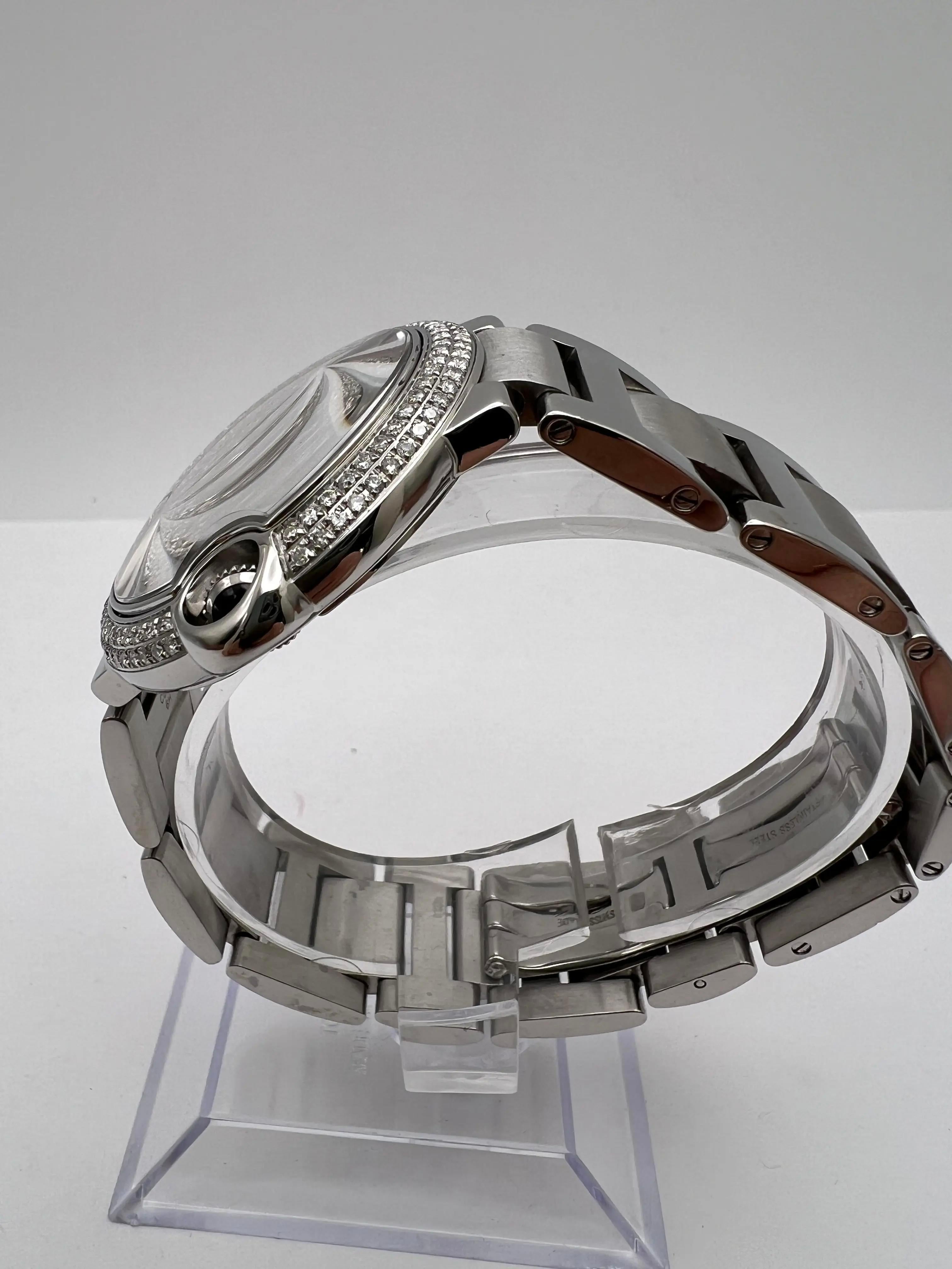 Cartier Ballon Bleu 36mm Lunette diamantée personnalisée et cadran entièrement pavé W6920046 Unisexe en vente
