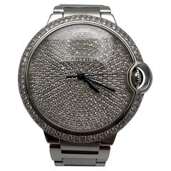 Cartier Ballon Bleu 36mm Custom Diamond Bezel and Full Pavé Dial W6920046