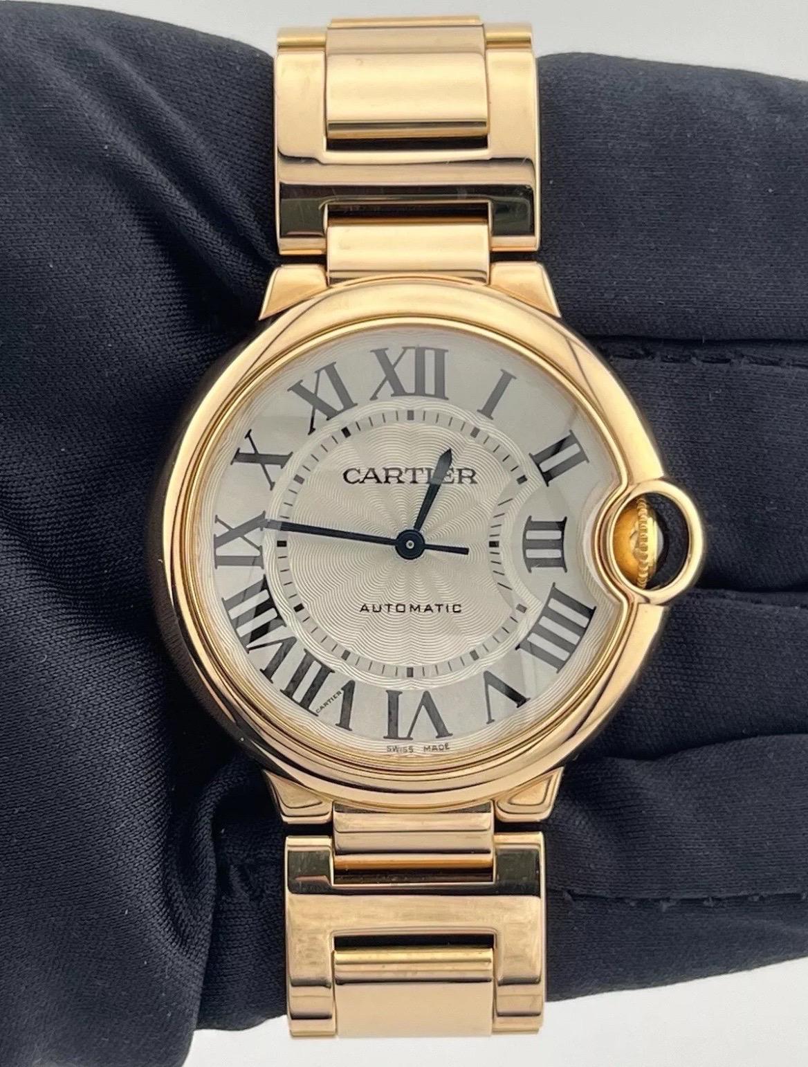 Orologio Cartier Ballon Bleu 36 mm Midsize 3003 W69004Z2 Oro rosa 18 carati in vendita 6