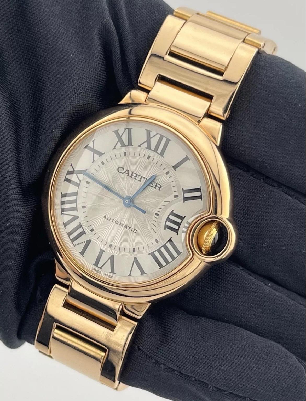 Orologio Cartier Ballon Bleu 36 mm Midsize 3003 W69004Z2 Oro rosa 18 carati in vendita 8