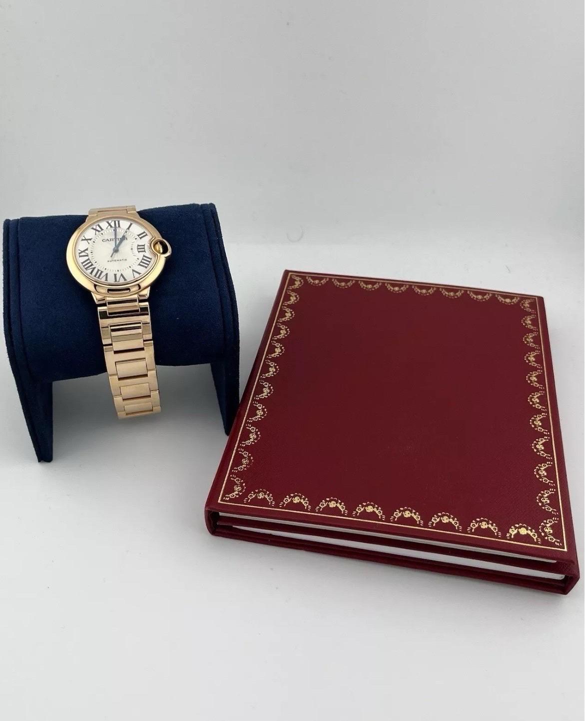 da uomo o donna Orologio Cartier Ballon Bleu 36 mm Midsize 3003 W69004Z2 Oro rosa 18 carati in vendita