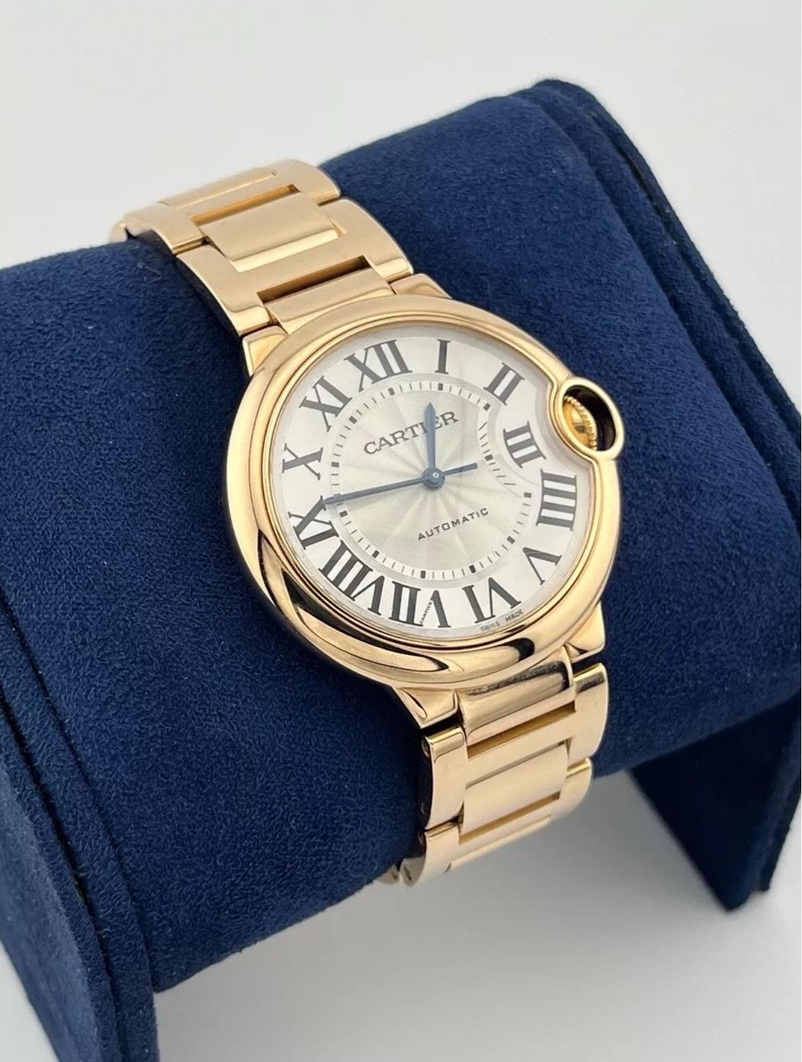 Orologio Cartier Ballon Bleu 36 mm Midsize 3003 W69004Z2 Oro rosa 18 carati in vendita 2