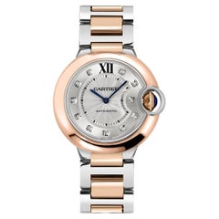 Cartier Montre Ballon Bleu 36 mm en or rose, argent et diamants W3BB0007