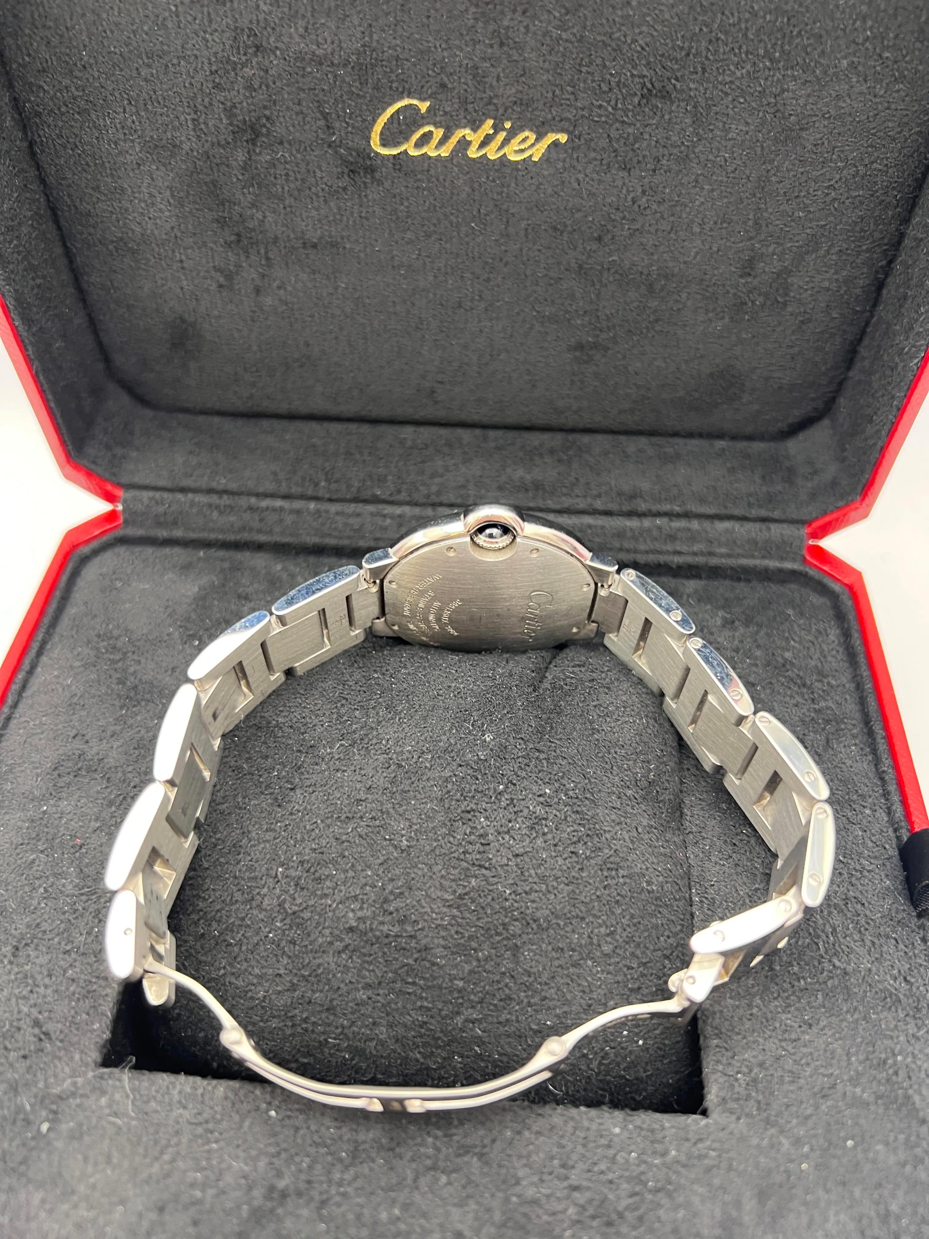 Cartier Ballon Bleu 36mm Silver Diamond Dial WE902075 Box Set For Sale 5