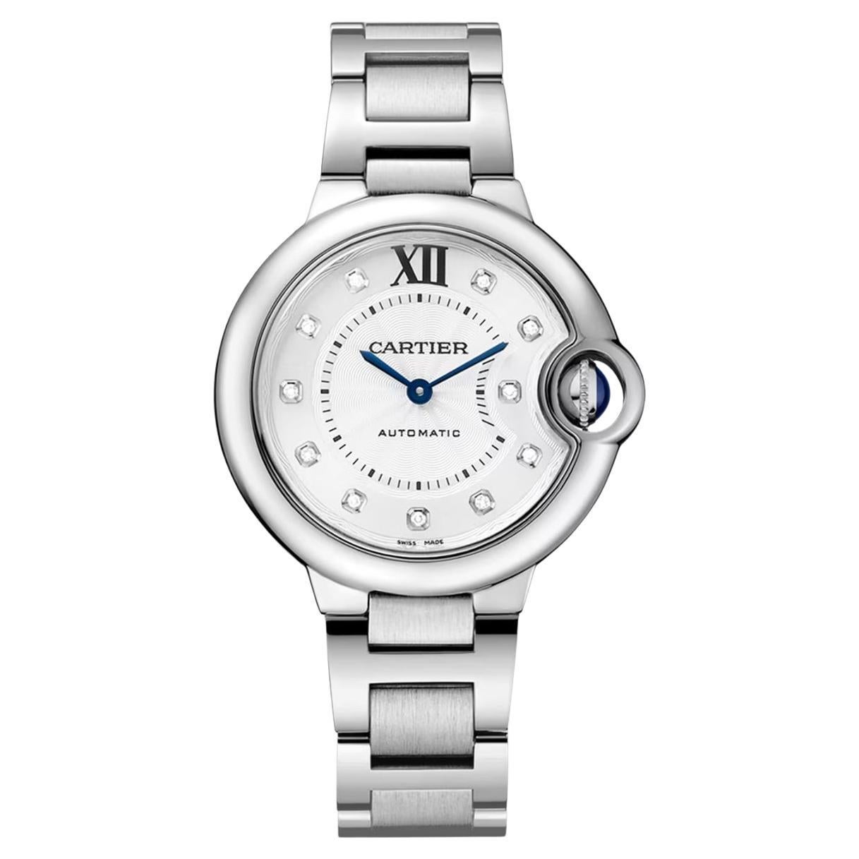 Cartier Ballon Bleu 36mm Argent Diamant Dial WE902075 Ensemble boîte