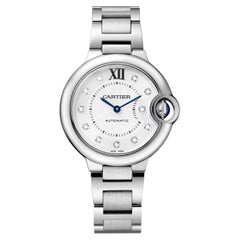 Cartier Ballon Bleu 36mm Argent Diamant Dial WE902075 Ensemble boîte