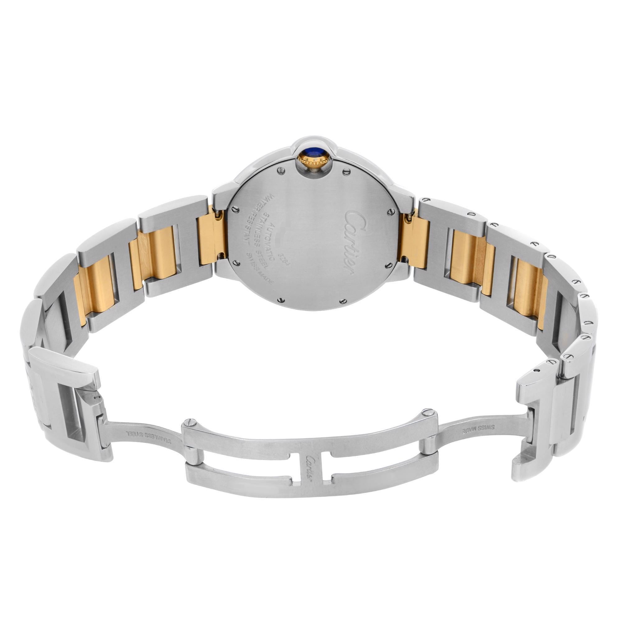 Cartier Ballon Bleu Steel 18K Yellow Gold Silver Dial Unisex Watch W6920047  For Sale at 1stDibs