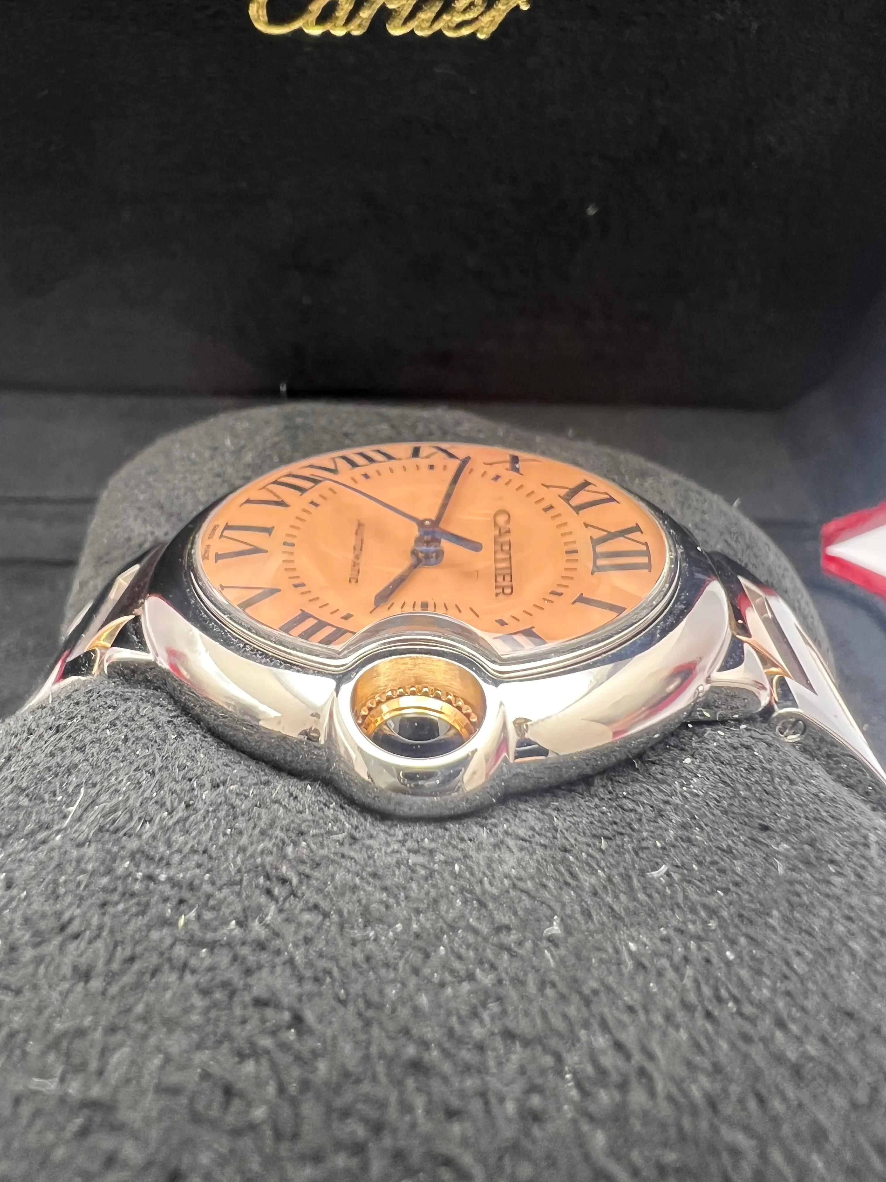 Cartier Ballon Bleu 36 mm W2BB0011 18 carats or rose bicolore rose avec cadran MOP rose en vente 6