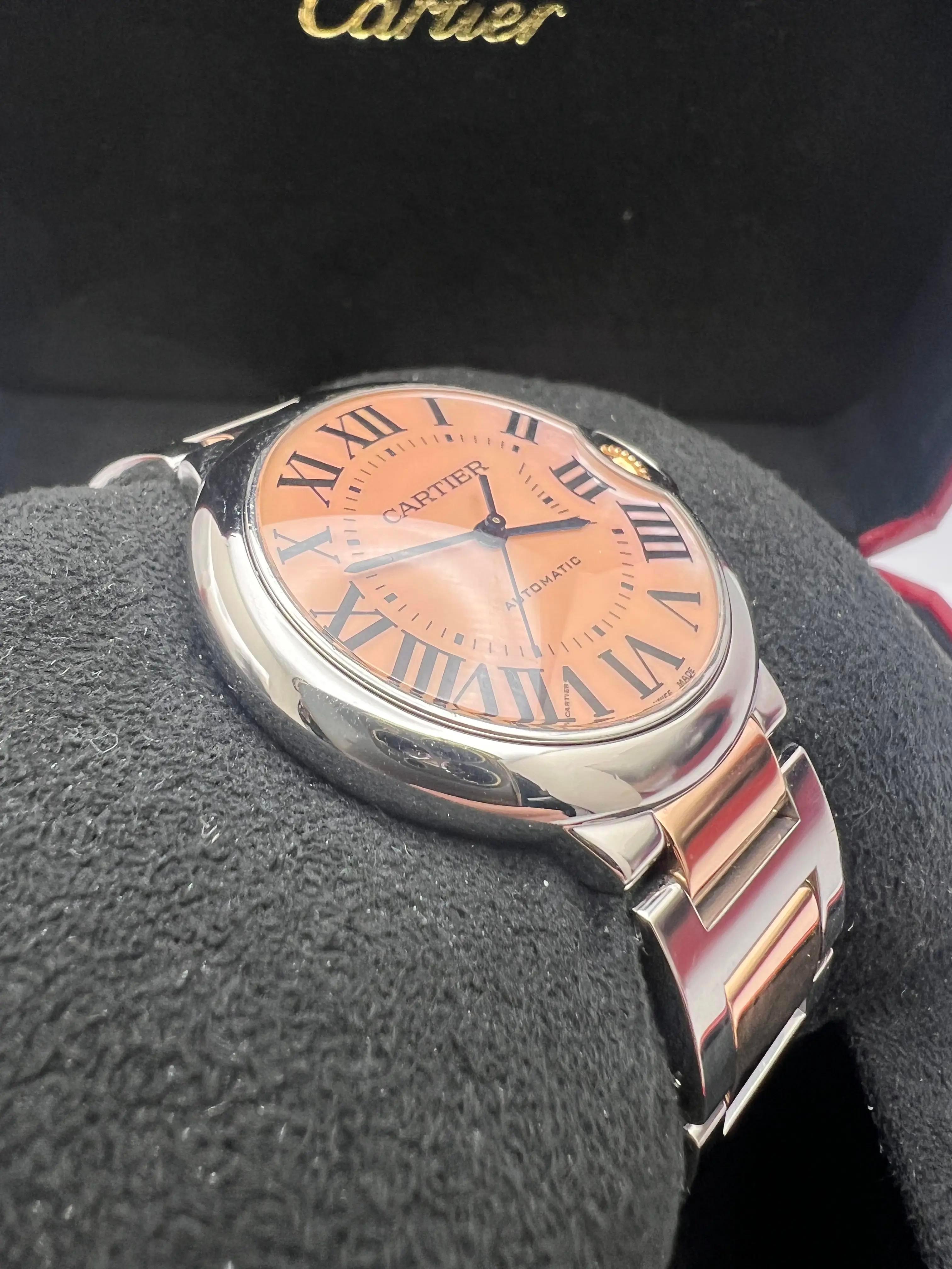 Cartier Ballon Bleu 36 mm W2BB0011 18 carats or rose bicolore rose avec cadran MOP rose en vente 5