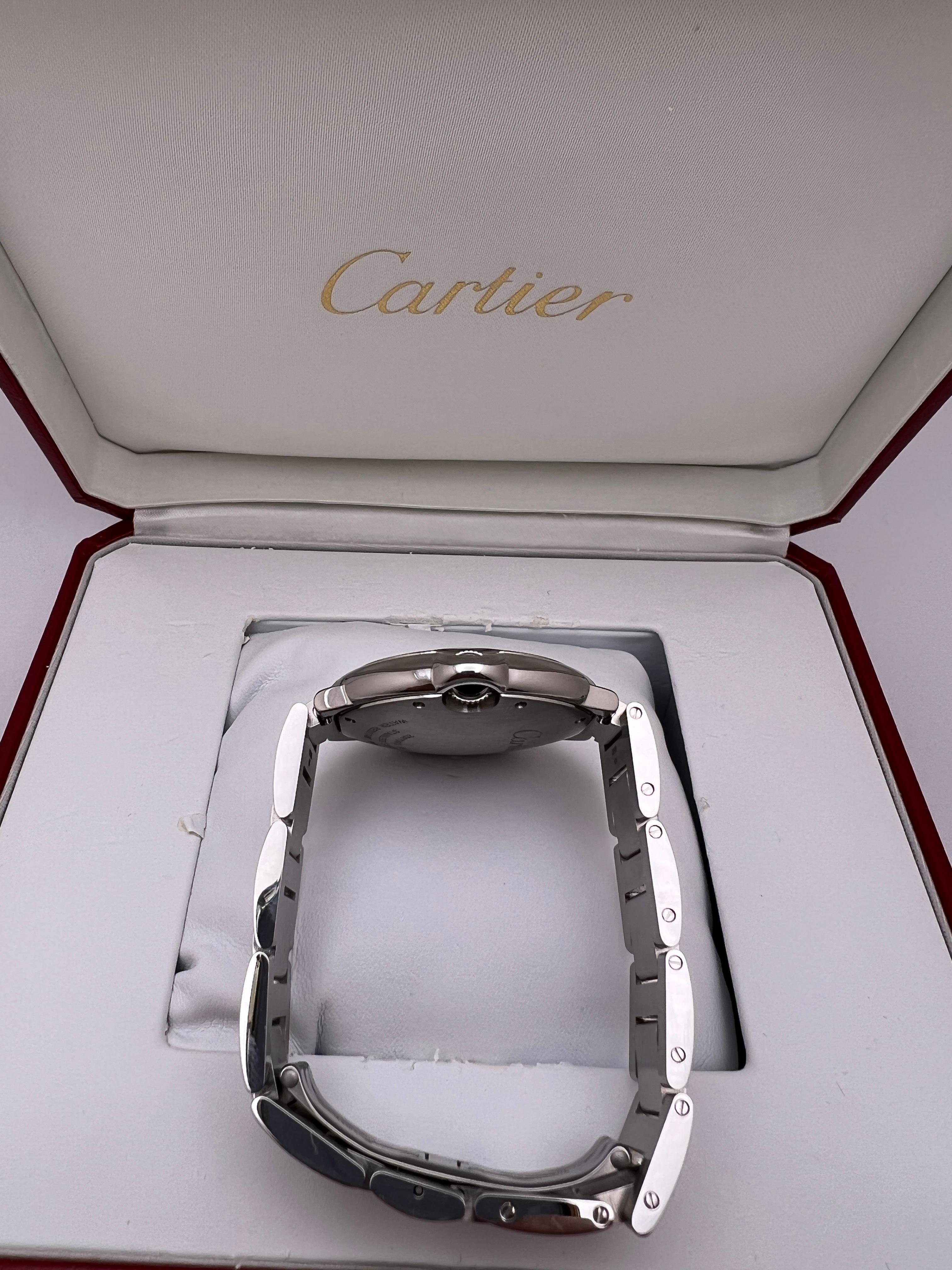 Cartier Ballon Bleu 36mm W69011Z4 Quadrante Argento Acciaio Quarzo Orologio Scatola e Documenti in vendita 3