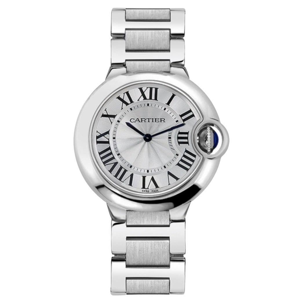 Cartier Ballon Bleu 36mm W69011Z4 Quadrante Argento Acciaio Quarzo Orologio Scatola e Documenti