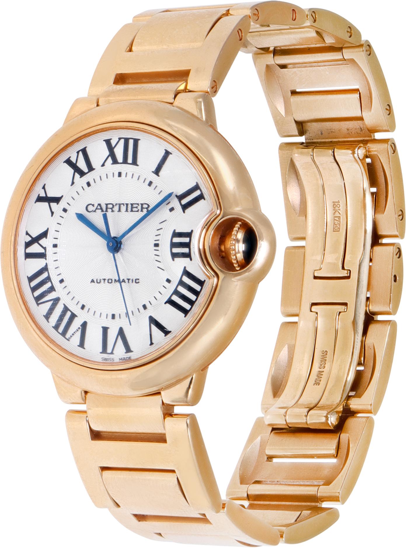 Cartier Ballon Bleu in 18k rose gold. Auto w/ sweep seconds. 36 mm case size. With box & papers dated 2016. Ref WGBB0046. Fine Pre-owned Cartier Watch.

 Certified preowned Dress Cartier Ballon Bleu WGBB0046 watch on a 18k rose gold bracelet with a