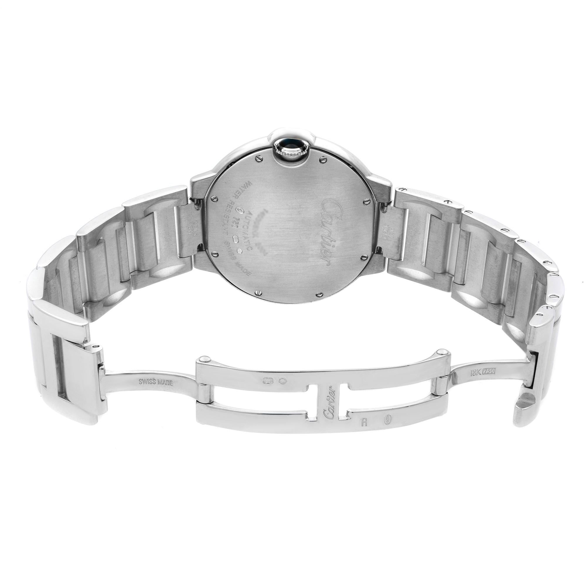 Cartier Ballon Bleu White Gold Diamond Bezel Silver Dial Watch WE9006Z3 2