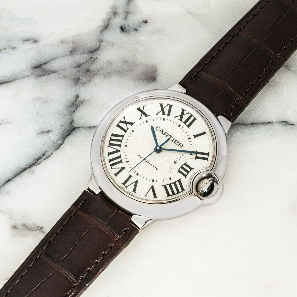 Cartier Ballon Bleu 36 mm or blanc en vente 3