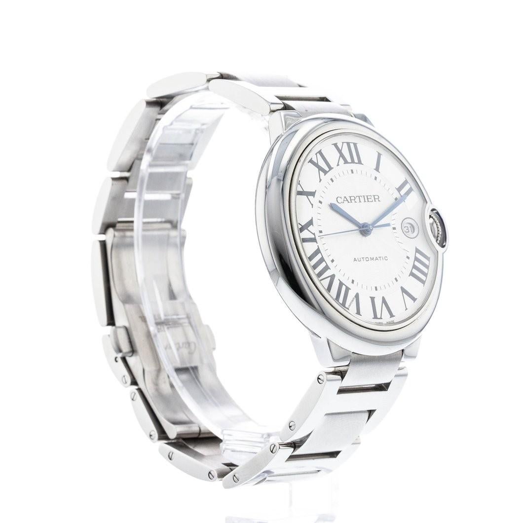 Women's Cartier Ballon Bleu 3765 W69012Z4 Men’s Automatic Watch with Box and Papers For Sale