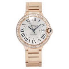Cartier Ballon Bleu 3941 WJBB0057 18k RG Auto Factory Diamond Men's Watch 42mm