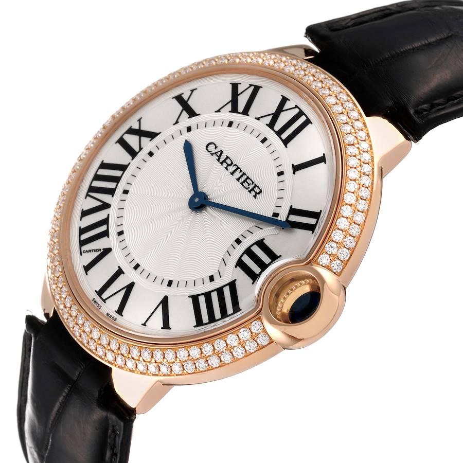 Men's Cartier Ballon Bleu Rose Gold Diamond Mens Watch WE902055