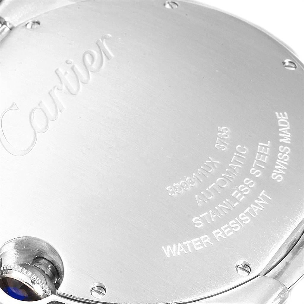Men's Cartier Ballon Bleu 42 Black Dial Steel Men’s Watch W6920042 For Sale