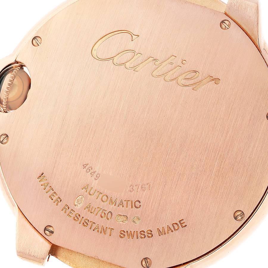 Cartier Ballon Bleu Automatic Rose Gold Mens Watch W6900651 In Excellent Condition In Atlanta, GA