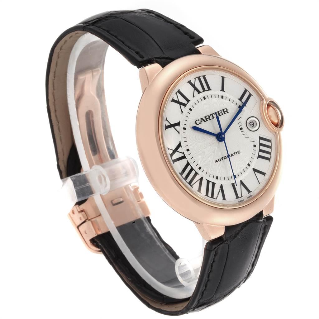 Cartier Ballon Bleu 42 Rose Gold Automatic Men's Watch WGBB0017 Box Papers In Excellent Condition In Atlanta, GA