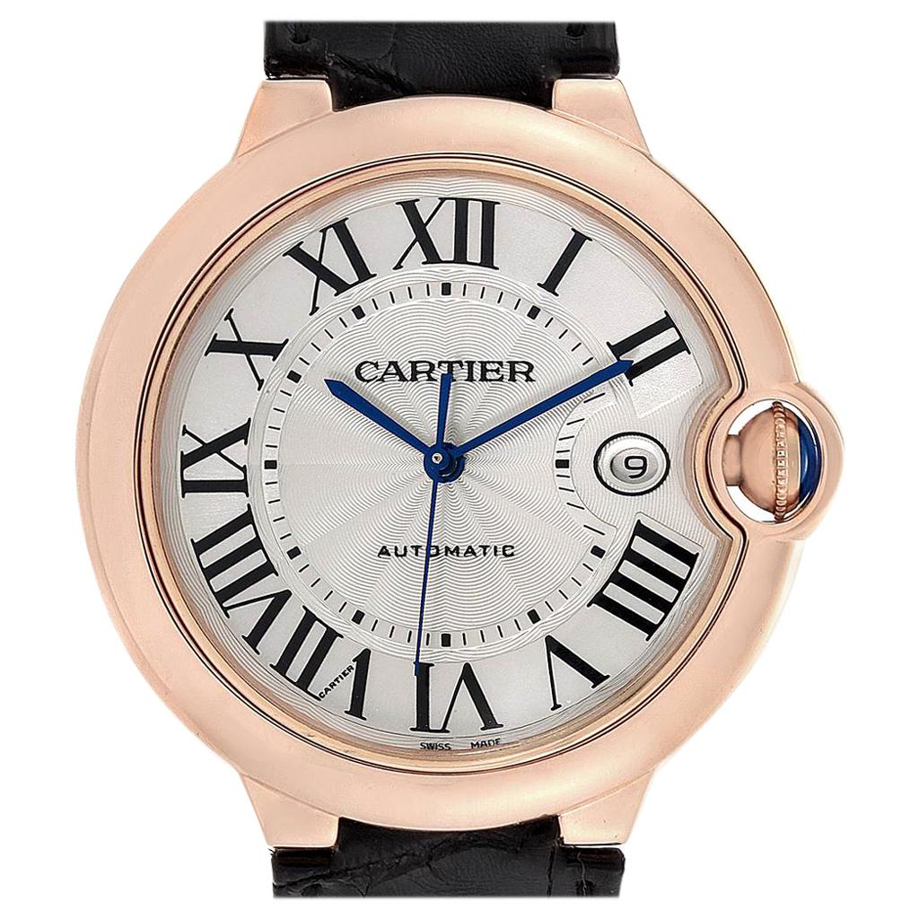 Cartier Ballon Bleu 42 Rose Gold Automatic Men’s Watch WGBB0017 Box Papers For Sale