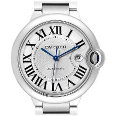Cartier Ballon Bleu 42 Silver Dial Automatic Steel Unisex Watch W69012Z4