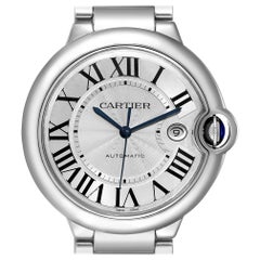 Cartier Ballon Bleu 42 Silvr Dial Automatic Steel Men's Watch W69012Z4