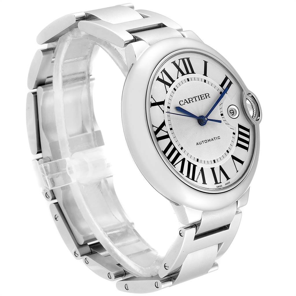 Cartier Ballon Bleu 42 Silver Dial Automatic Steel Unisex Watch W69012Z4 In Excellent Condition For Sale In Atlanta, GA