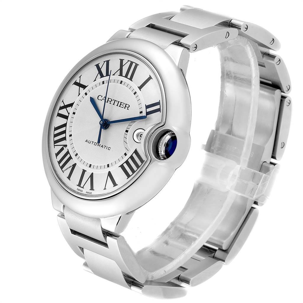 Cartier Ballon Bleu 42 Silver Dial Automatic Steel Unisex Watch W69012Z4 For Sale 1