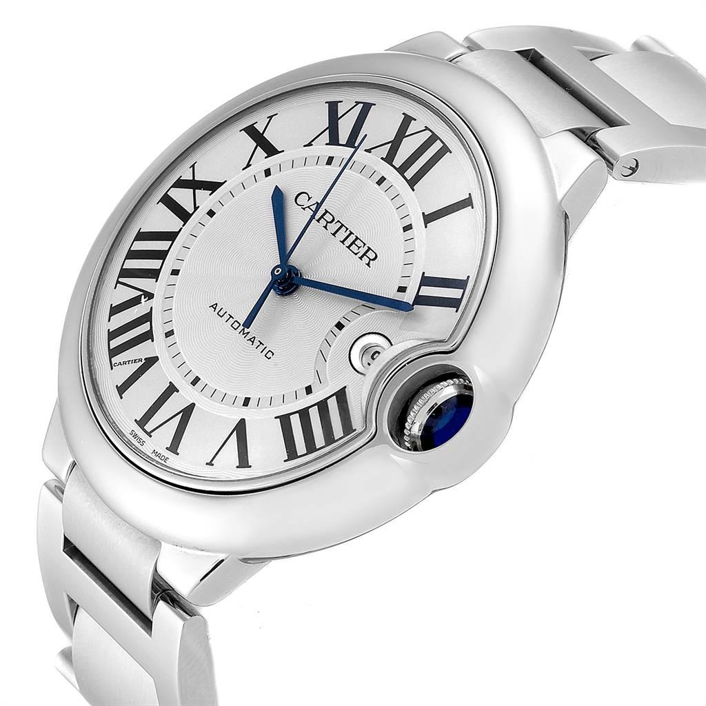 Cartier Ballon Bleu 42 Silver Dial Automatic Steel Unisex Watch W69012Z4 For Sale 2