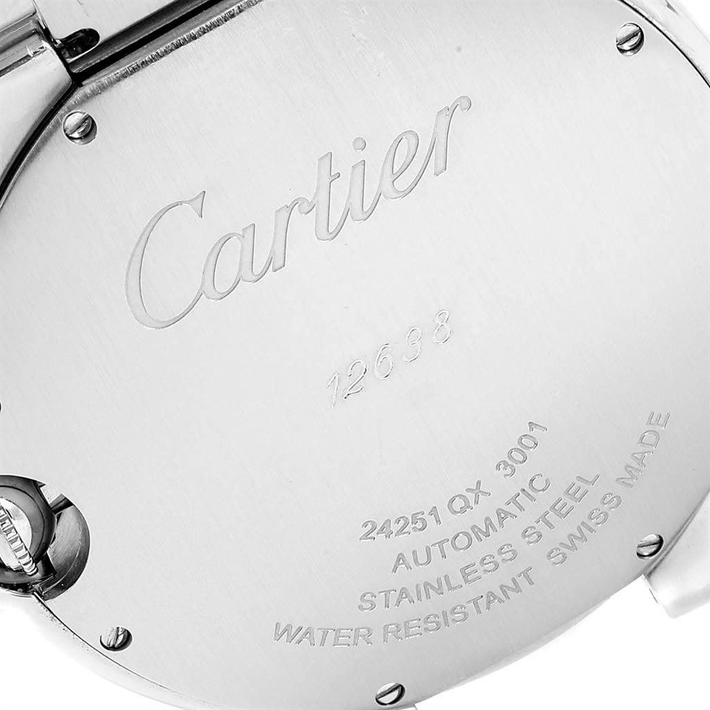 Cartier Ballon Bleu 42 Silver Dial Automatic Steel Unisex Watch W69012Z4 For Sale 3
