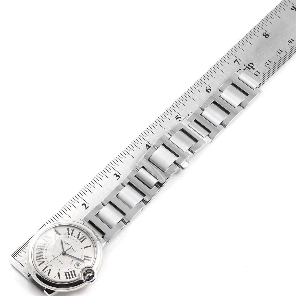 Cartier Ballon Bleu 42 Silver Dial Automatic Steel Unisex Watch W69012Z4 For Sale 5