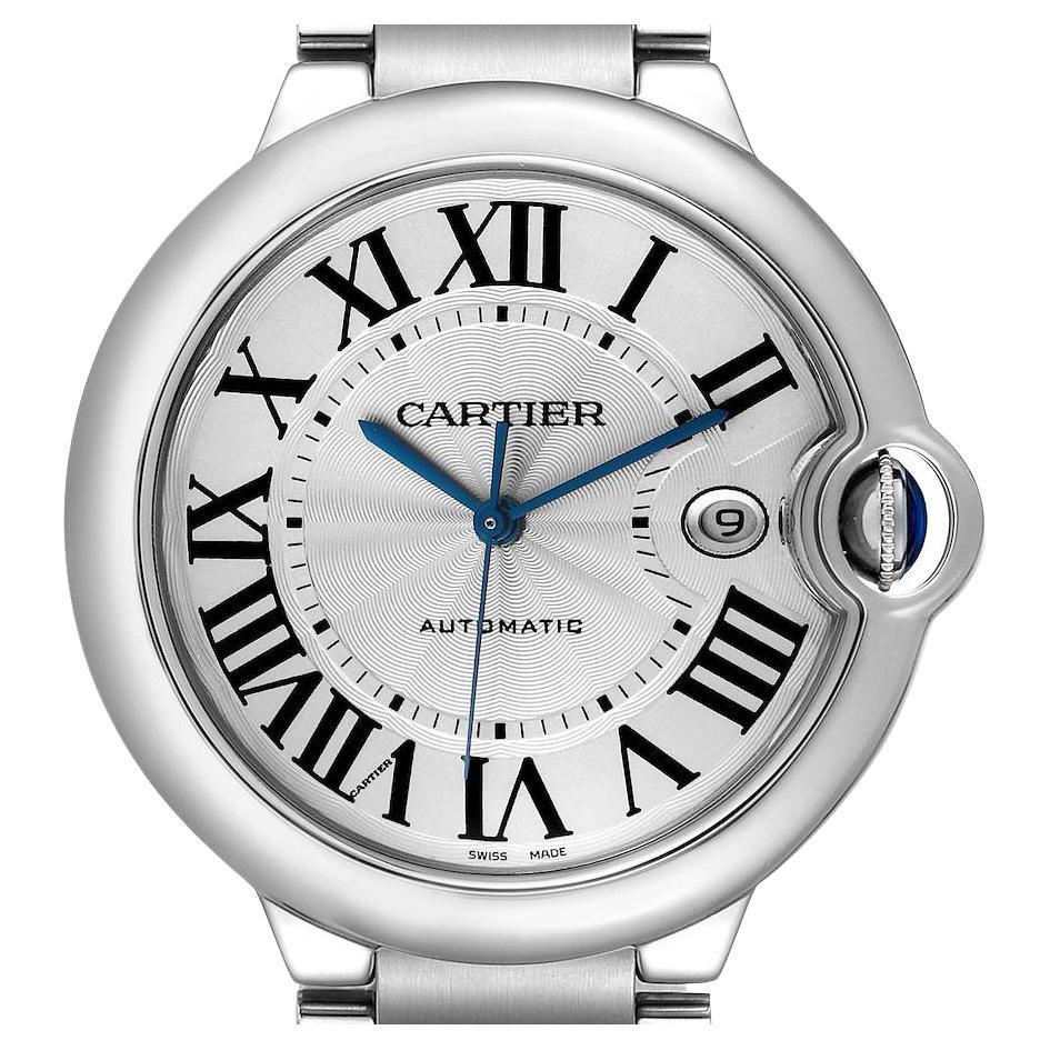 Cartier Ballon Bleu 42 Steel Automatic Silver Dial Mens Watch W69012Z4