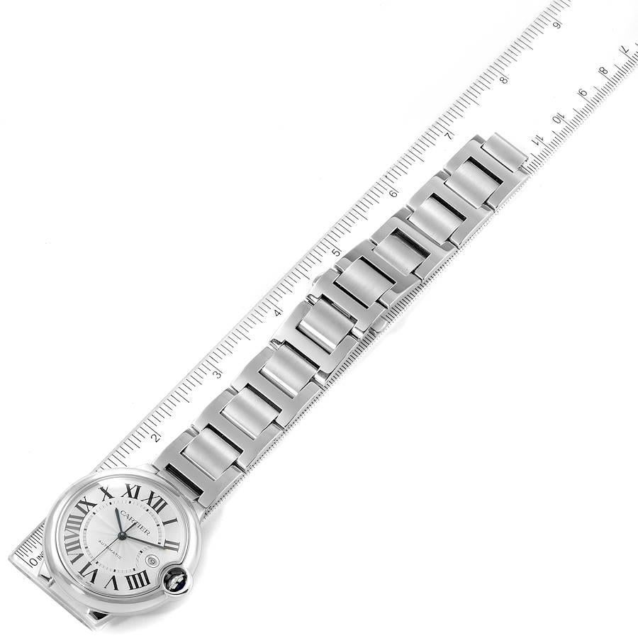 Cartier Ballon Bleu 42 Steel Automatic Silver Dial Mens Watch W69012Z4 Papers For Sale 1