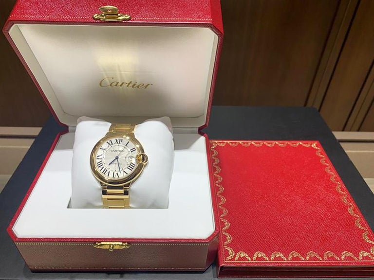 Cartier Ballon Bleu 18 Karat Yellow Gold Watch For Sale at 1stDibs