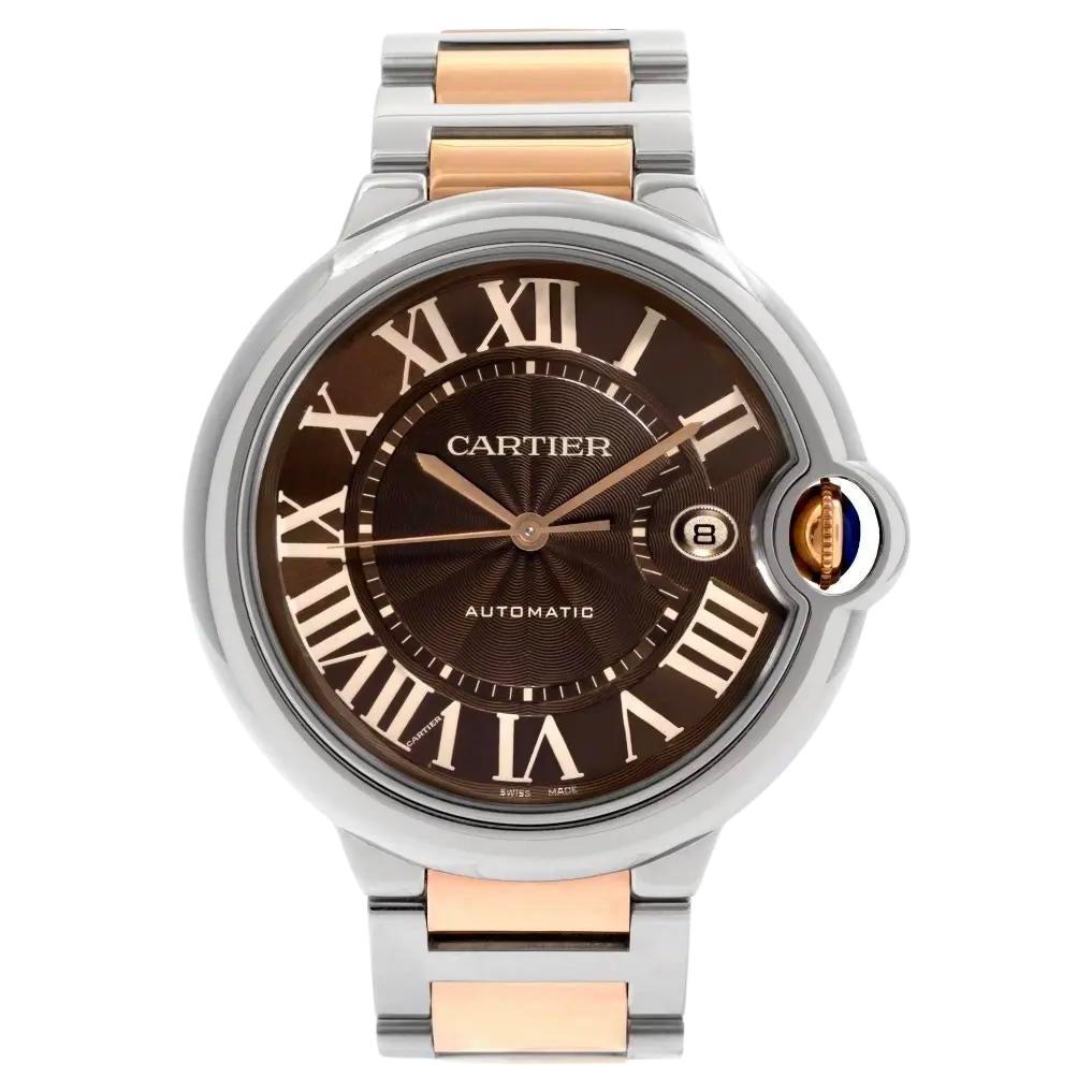 Cartier Ballon Bleu 42 mm, or rose 18 carats et acier, boîte à chocolat W6920032