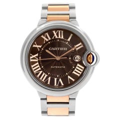 Cartier Ballon Bleu 42mm 18K Rose Gold and Steel Chocolate Box Papers W6920032