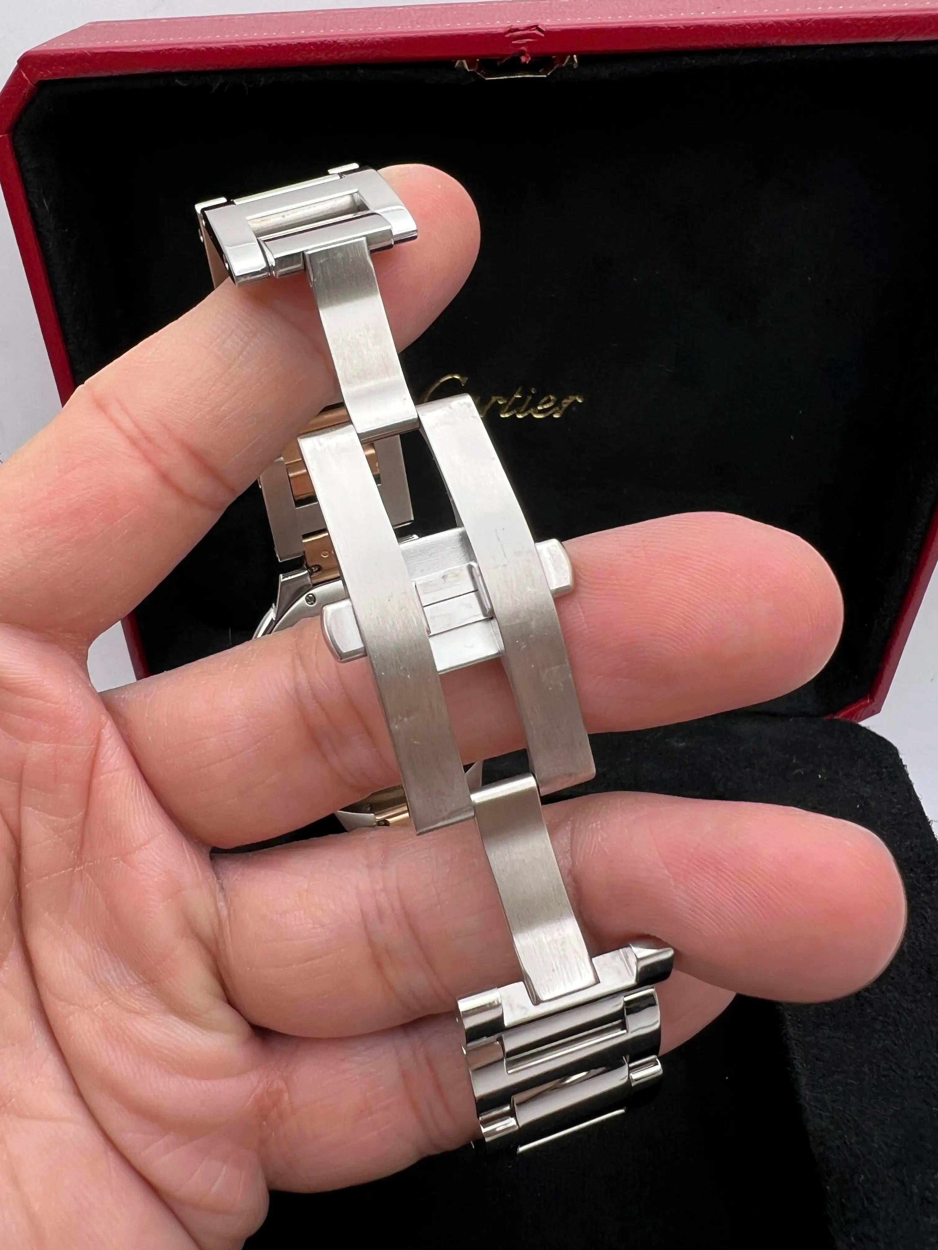 Cartier Ballon Bleu 42mm 18K Rose Gold & Steel Silver Roman Numeral W6920095 B&P For Sale 7