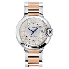 Cartier Ballon Bleu 42mm 18K Rose Gold & A. Silver Roman Numeral W6920095 B.P.